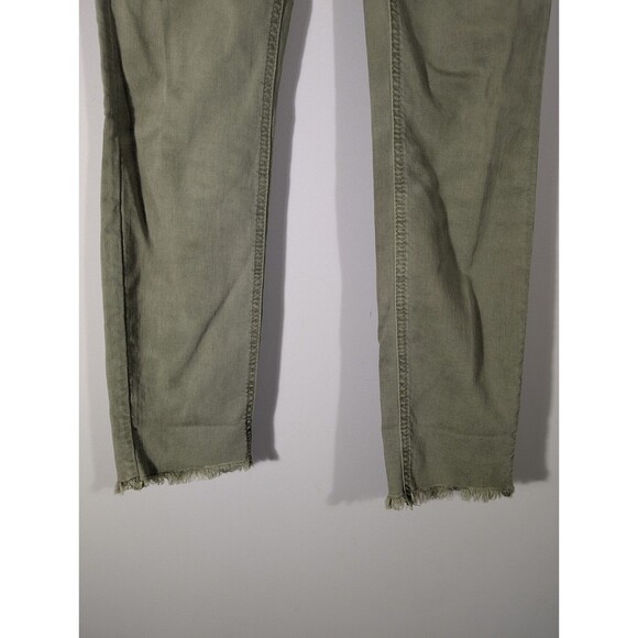 Loft Womens Green High Waist Skinny Crop Pants Sz 24 Lightweight Casual Preppy - Picture 6 of 10